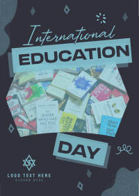 Quirky Cute Education Day Flyer Image Preview