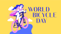 Lets Ride this World Bicycle Day Animation Image Preview