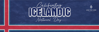 Geometric Icelandic National Day Twitter header (cover) Image Preview