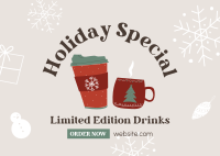 Holiday Special Drinks Postcard Design