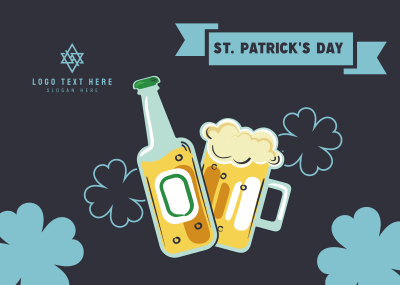 Saint Patrick Beer Illustration Postcard Image Preview