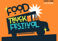Food Truck Festival Postcard Design