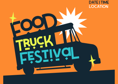 Food Truck Festival Postcard Image Preview