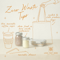 Zero Waste Tips Instagram Post Design
