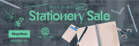 School Supplies Stationery Twitter Header Preview