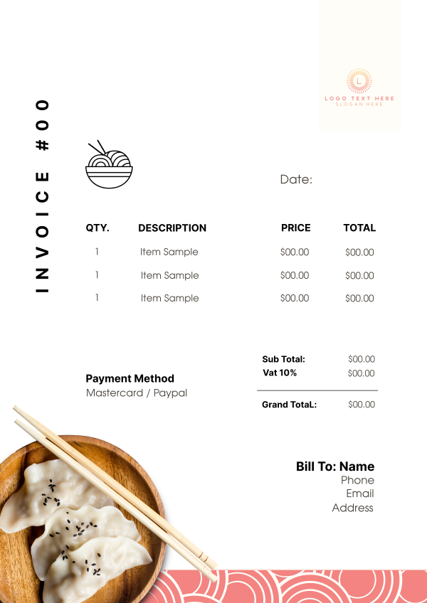 Ramen Bar Invoice Design Image Preview