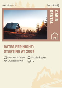 Cabin Rental Features Poster Design