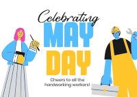 Celebrating May Day Postcard Design