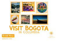 Travel to Colombia Postage Stamps Postcard Design