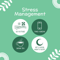 Stress Management Tips Instagram Post Design