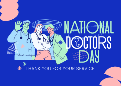 Modern Quirky Doctor's Day Postcard Image Preview