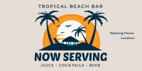 Tropical Beach Bar Twitter Post Design