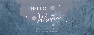 Minimalist Winter Greeting Facebook cover Image Preview