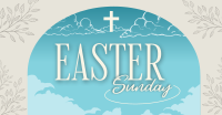 Floral Easter Sunday Facebook Ad Design