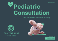 Pediatric Bunny Postcard Image Preview