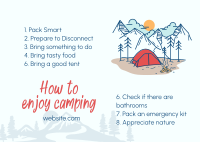 How to enjoy camping Postcard Image Preview