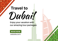 Dubai Travel Booking Postcard Image Preview