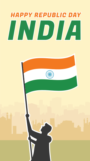 Indian Flag Waving Facebook story Image Preview