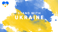 Stand with Ukraine Paint Zoom Background Design