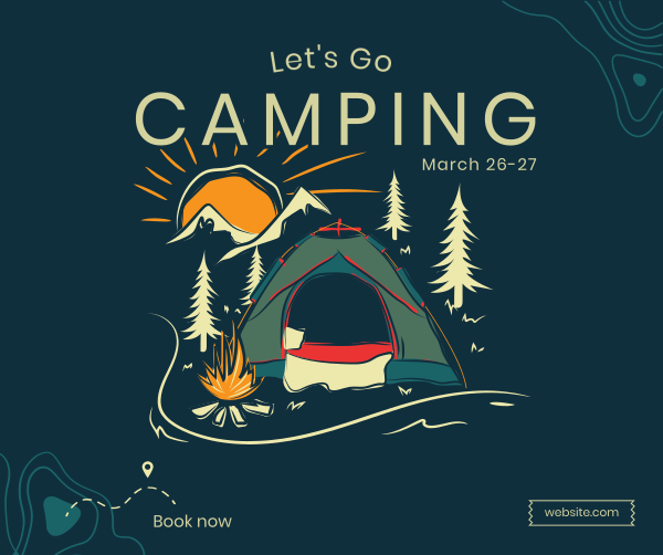 Campsite Sketch Facebook Post Design Image Preview