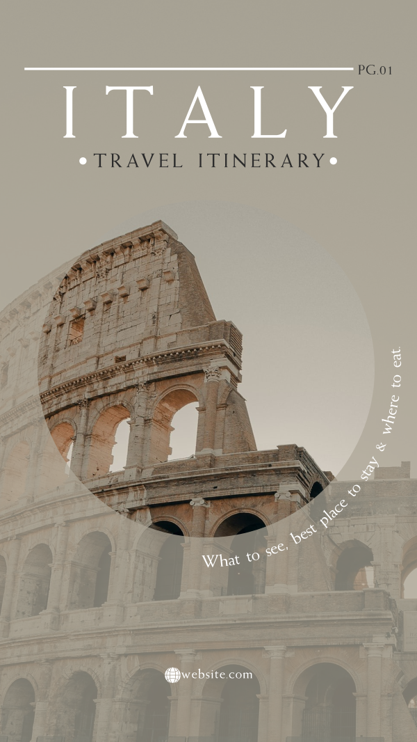 Italy Itinerary Instagram Story Design Image Preview