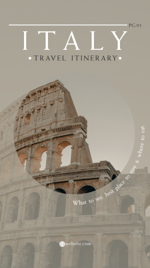Italy Itinerary Instagram story