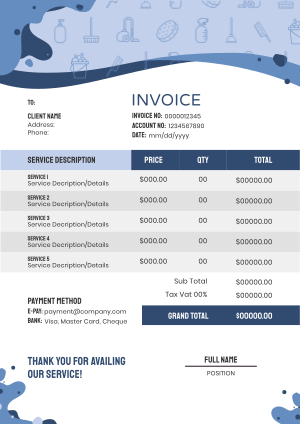 Multi Cleaning Service Invoice