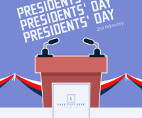 Presidents Day Podium Facebook Post Design