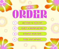 Funky Flowery Order Guide Facebook Post Design