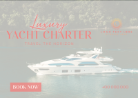 Luxury Yacht Charter Postcard Design