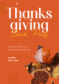 Thanksgiving Block Party Poster Design