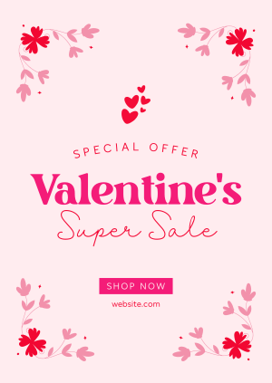 Valentines Day Super Sale Poster Image Preview