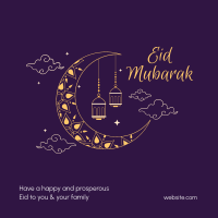 Magical Moon Eid Mubarak Linkedin Post Image Preview