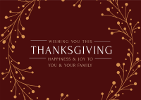 Thanksgiving Greeting Postcard Design