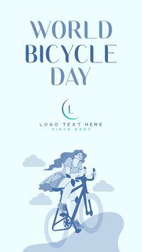 Lets Ride this World Bicycle Day YouTube Short Design