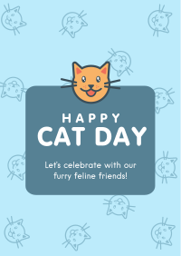 Cat Day Greeting Poster Design