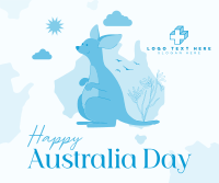 Kangaroo Australia Day Facebook Post Design