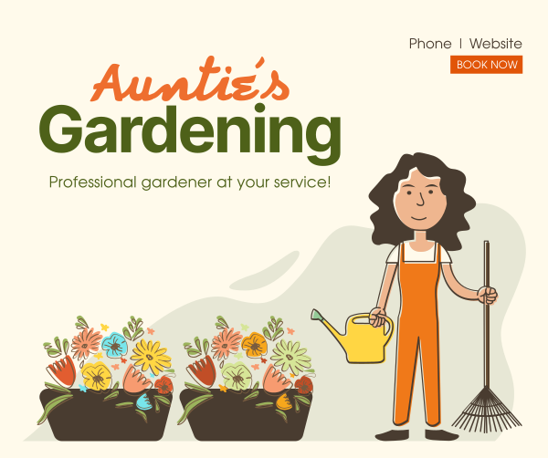 Auntie's Gardening Facebook Post Design Image Preview