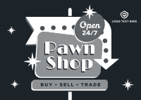 Pawn Shop Sign Postcard Design