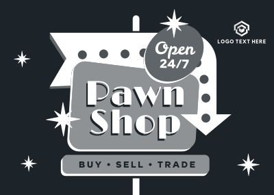 Pawn Shop Sign Postcard Image Preview