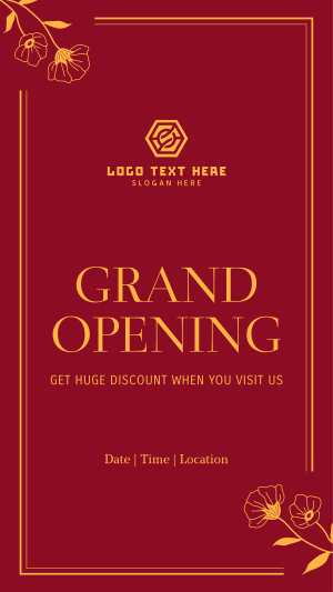 Grand Opening Elegant Floral Instagram story Image Preview