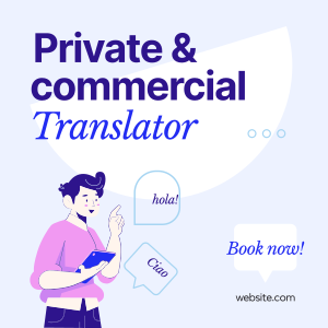 Translator for Hire Instagram post Image Preview