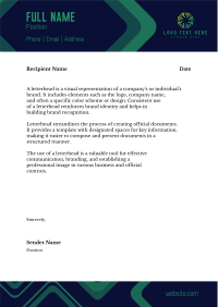 Diamond Curvy Edges Letterhead Design