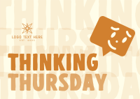 Cute Speech Bubble Thinking Thursday Postcard Image Preview