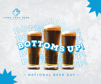 Bottoms Up this Beer Day Facebook Post Design
