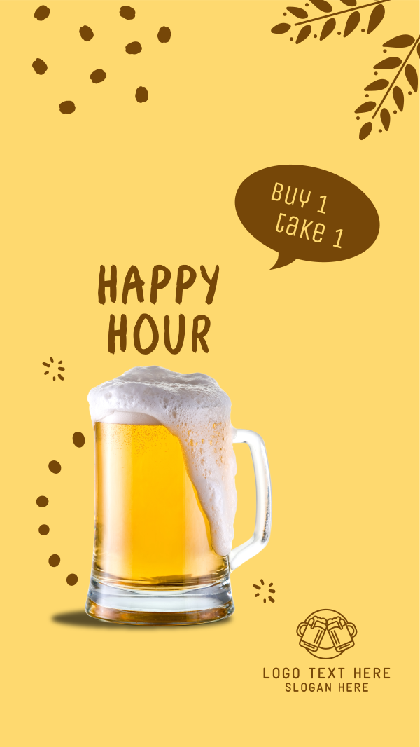 Happy Hour Buy 1 Get 1 Instagram Story Design Image Preview