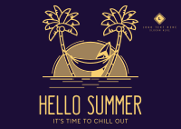 Hot Summer Greeting Postcard Design