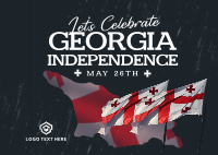 Let's Celebrate Georgia Independence Postcard Design