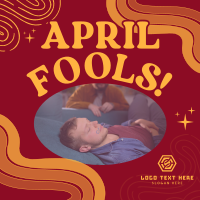 Groovy April Fools Greeting Instagram Post Design