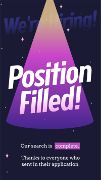 Position Filled Hiring Video Preview